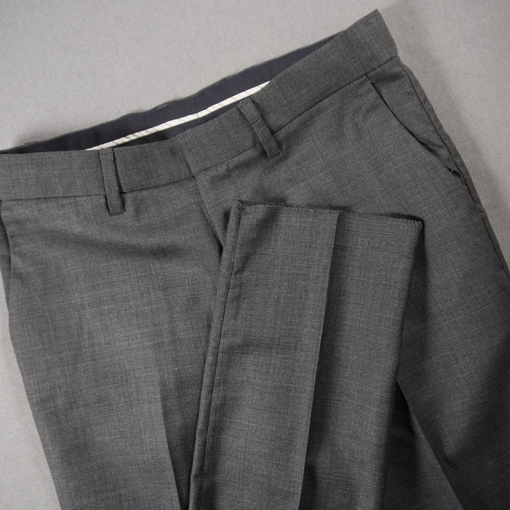 Crewcuts Ludlow Slim Wool Stretch Girl Pants 16 Pleated Gray Office Work School